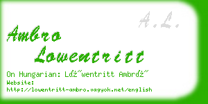 ambro lowentritt business card